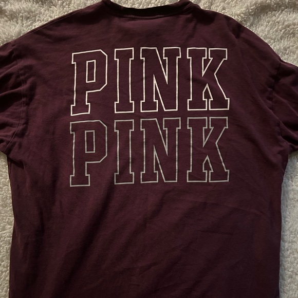 Victoria’s Secret PINK Dark Purple Oversized Long Sleeve - Picture 3 of 5